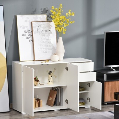 Sideboard Kommode 2 Schubladen 3 Türen Weiss