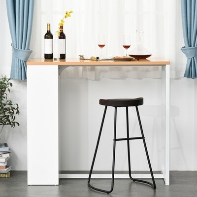 Bartisch Küchentisch mit Ablage Regal mit Metallrahmen und Tischplatte