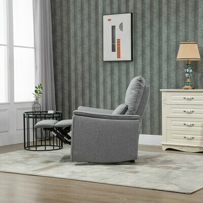 Relaxsessel Liegesessel TV Sessel Einzelsofa 150° neigbar Leinen-Touch Grau