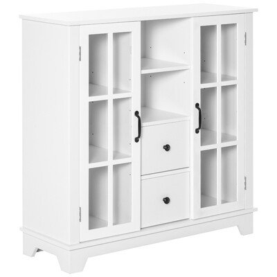 Sideboard Küchenschrank mit Glastür weiss
