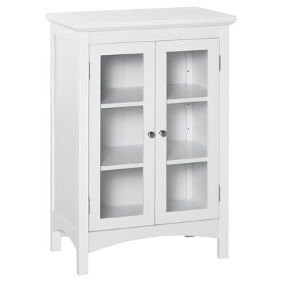 Sideboard mit Glasstür und verstellbarer Einlegeböden Küche Esszimmer weiss