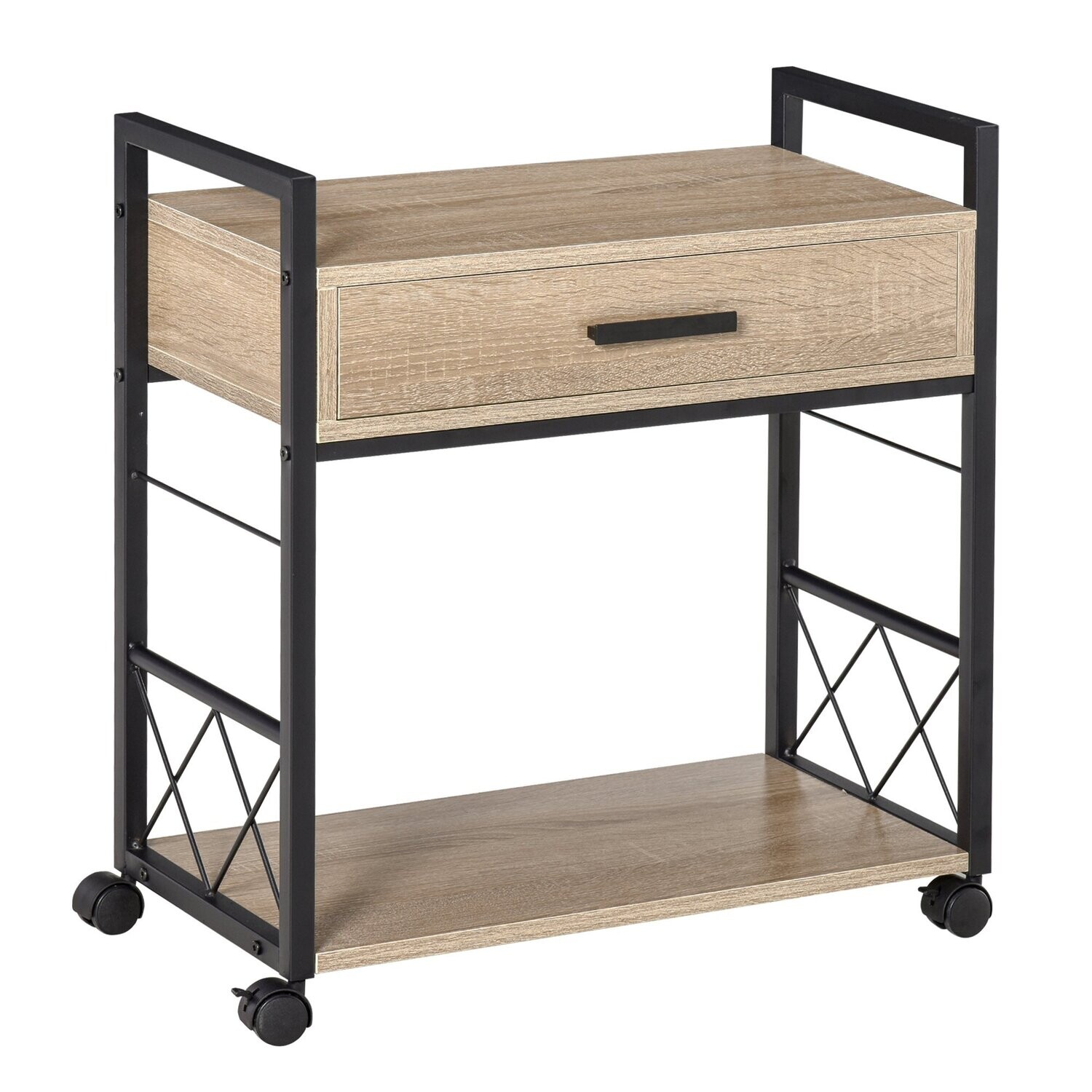 Beistelltisch Servierwagen mit Schublade Industrie-Stil