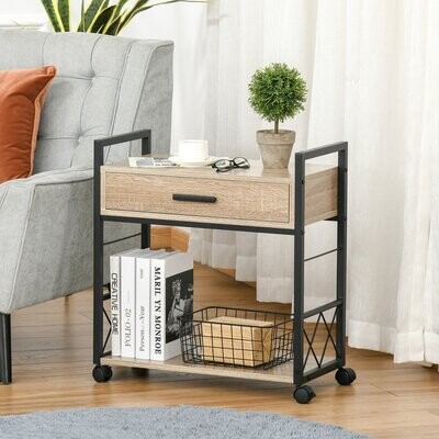 Beistelltisch Servierwagen mit Schublade Industrie-Stil