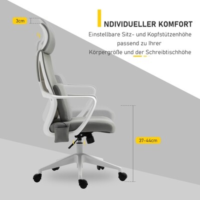 Bürostuhl Massagesessel Chefsessel mit Massagefunktion grau