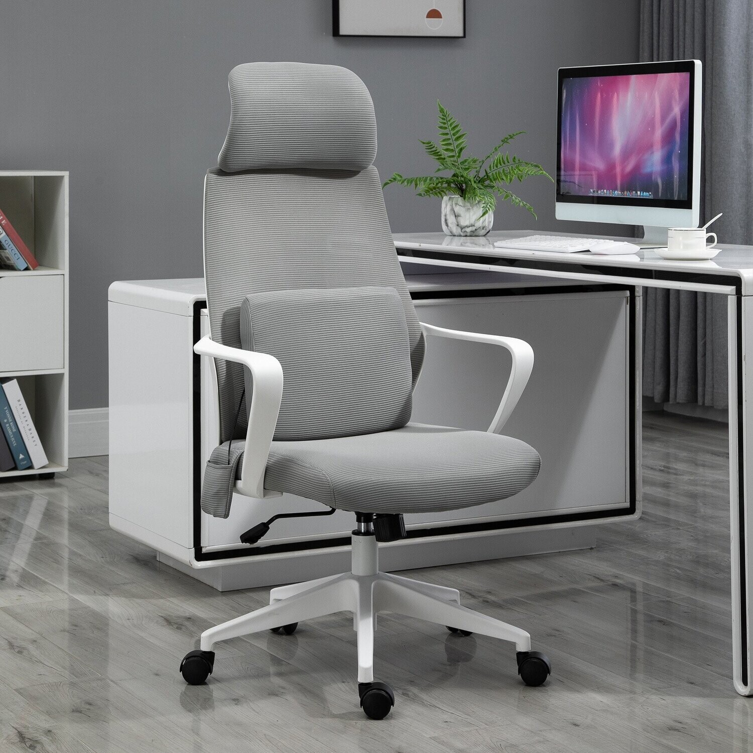 Bürostuhl Massagesessel Chefsessel mit Massagefunktion grau