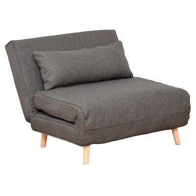 Einzelsofa Sofabett Klappsofa verstellbar Rückenlehne nordisch skandinavisch grau