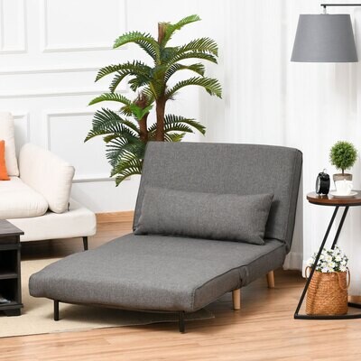 Einzelsofa Sofabett Klappsofa verstellbar Rückenlehne nordisch skandinavisch grau