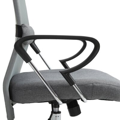 Ergonomischer Drehstuhl Bürostuhl Leinen Grau