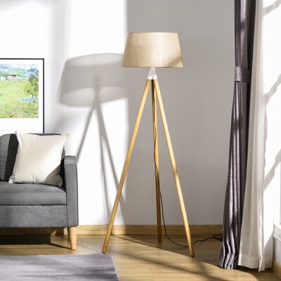 Stehlampe Standleuchte mit Beinen aus Bambus Standleuchte modern Braun