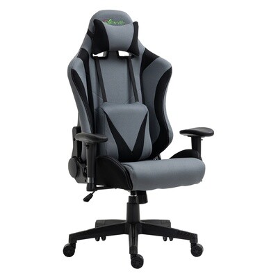 Gamingstuhl mit Rallystreifen Dunkelgrau Schwarz 70 cm x 75 cm x 132 cm