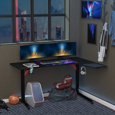 Gaming-Tisch Schreibtisch Schwarz+Rot