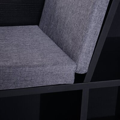 Bücherschrank Bücherregal mit Sitzkissen Standregal Regal mit Sitzbank schwarz