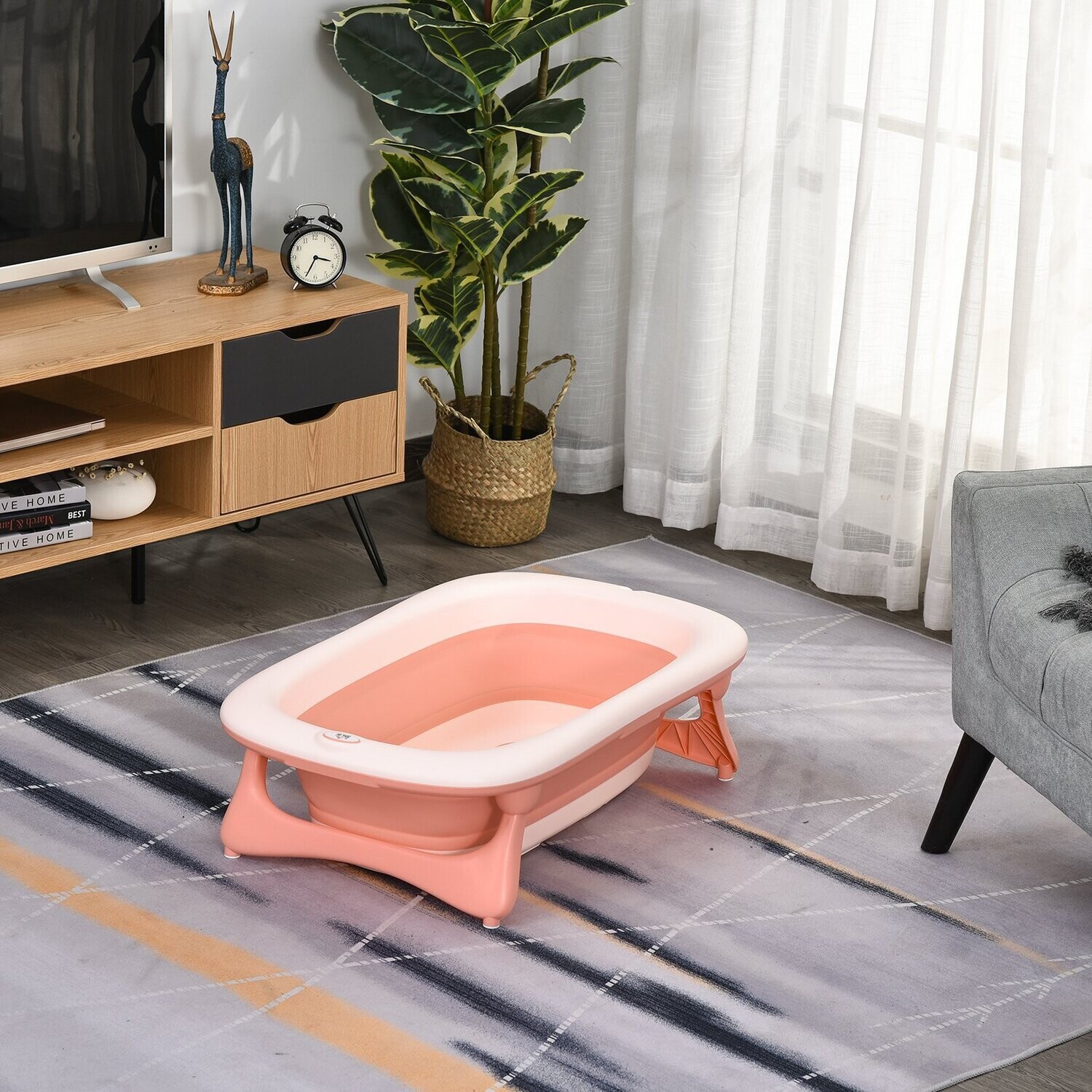 Ergonomische Babybadewanne Babywanne Badewanne Kunststoff Rosa