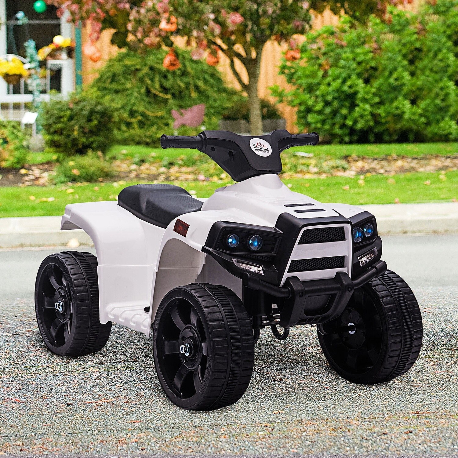 Kinder Elektro Quad Kinderwagen ATV Elektromotorrad Elektroquad Stahl Schwarz+Weiss