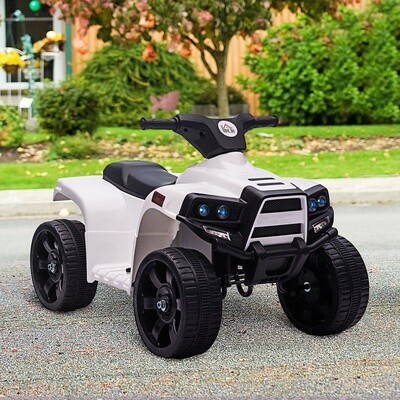 Kinder Elektro Quad Kinderwagen ATV Elektromotorrad Elektroquad Stahl Schwarz+Weiss