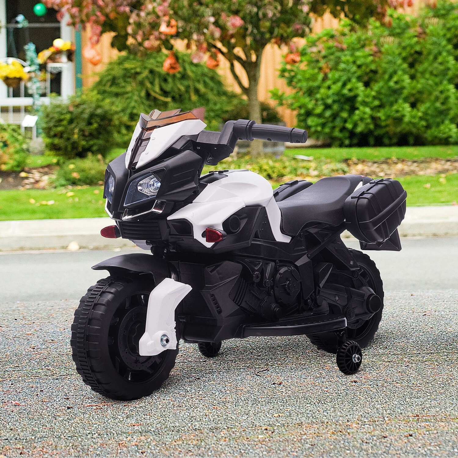 Kindermotorrad Elektromotorrad für Kinder Schwarz+Weiss