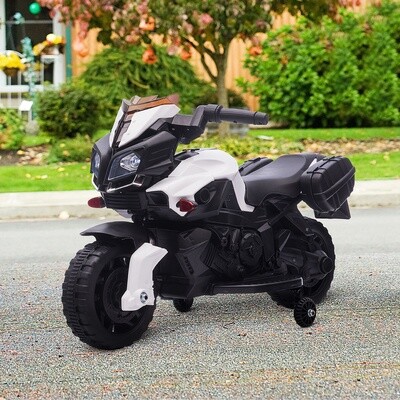 Kindermotorrad Elektromotorrad für Kinder Schwarz+Weiss