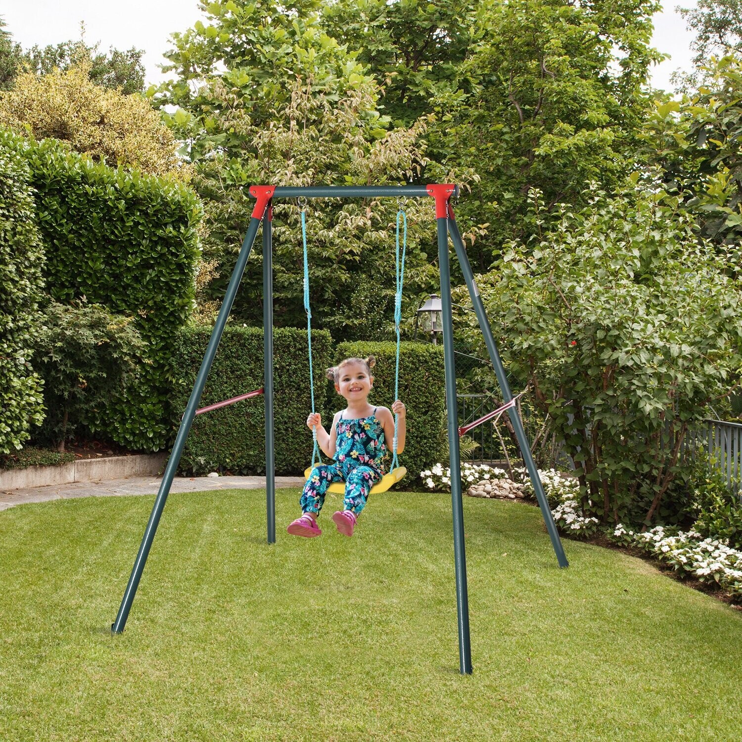Kinderschaukel Garten Gartenschaukel Schaukelgestell Metallgestell 6-12 Jahre