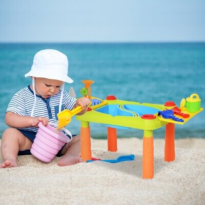 Kinder Spieltisch 16 tlg. Strandspielzeug ab 3 Jahren Bunt