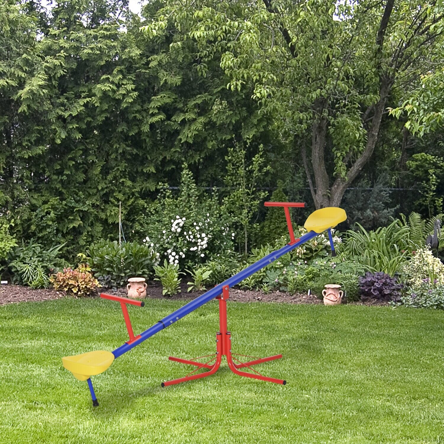 Kinder Gartenwippe 360° drehbare Wippe Karussellwippe Metall Mehrfarbig