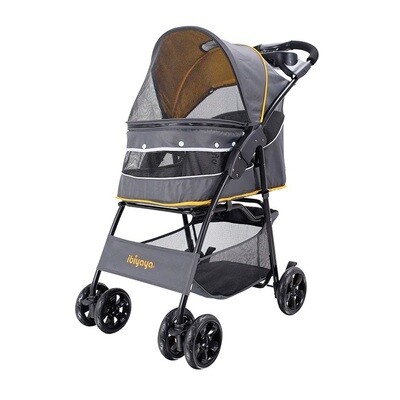 Ibiyaya Hundebuggy Pet Stroller Modell &quot;Cloud 9&quot;, Senfgelb/Grau