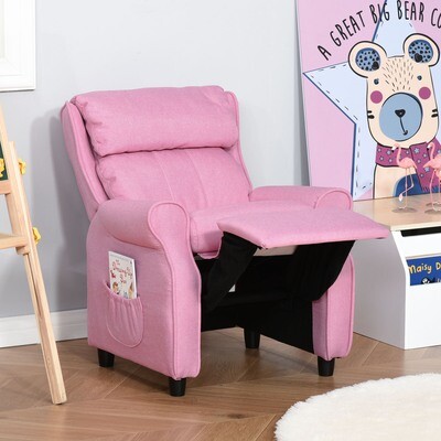 Relax-Sessel für Kinder mit Fussstütze Rosa