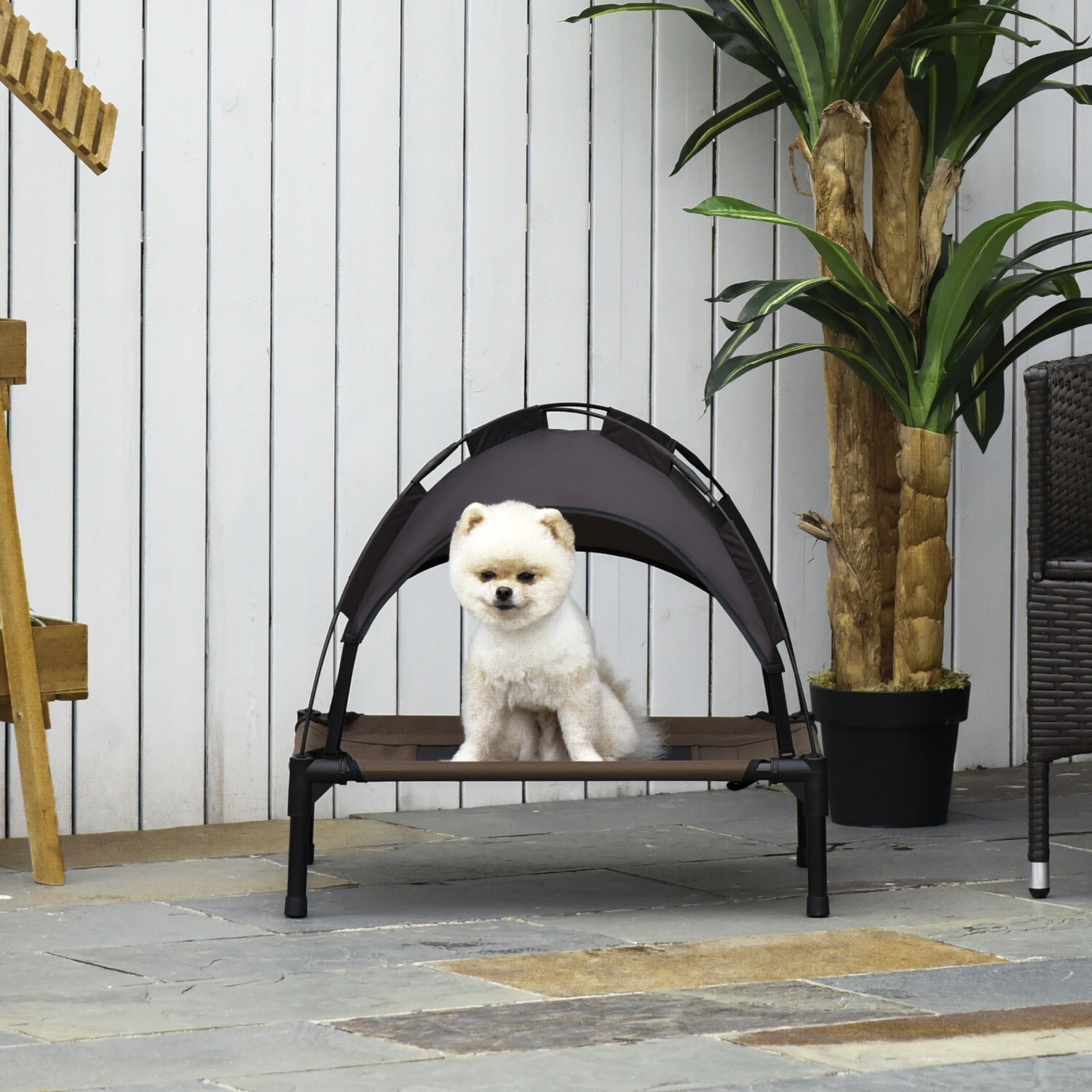 Haustierbett mit Baldachin Hundebett Hundeliege outdoor