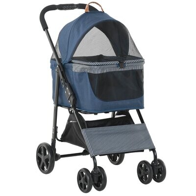 2-in-1 Hundebuggy mit Transporttasche abnehmbar Katzenbuggy Oxford Dunkelblau