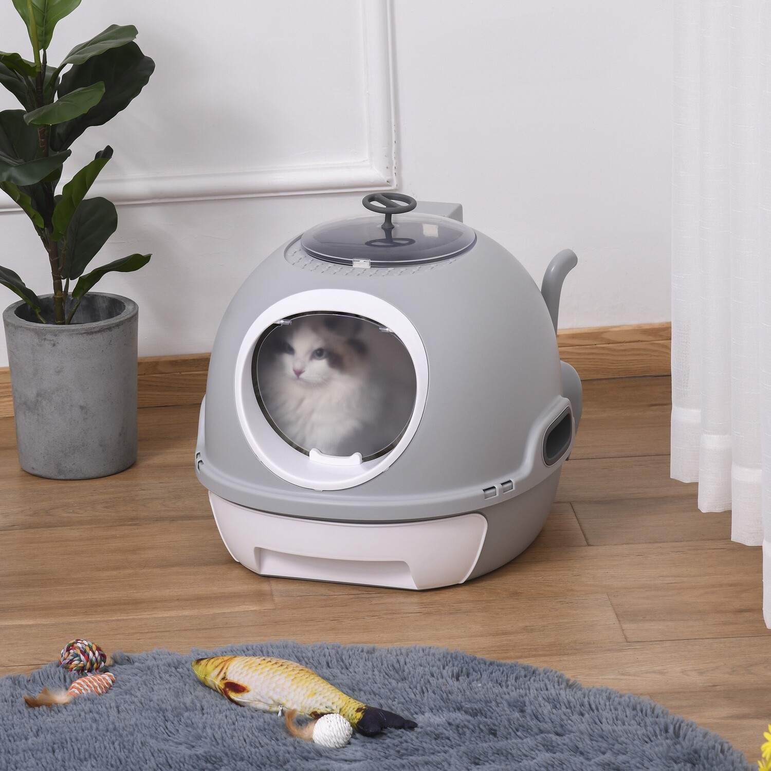 Katzentoilette Katzenklo Tragbar Grau