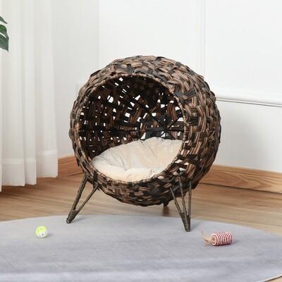 Katzenbett Katzenhöhle Katzenkorb geflochten Polyrattan