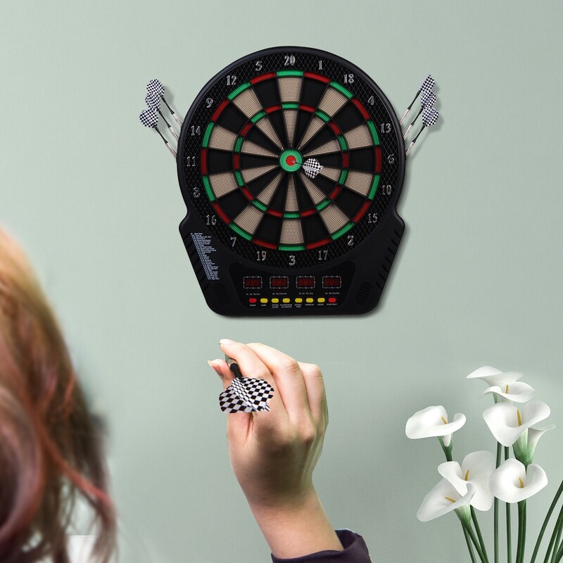 Dartscheibe | Elektronisch | für 6 Spieler | 51,5 x 44 x 3,2 cm | Schwarz
