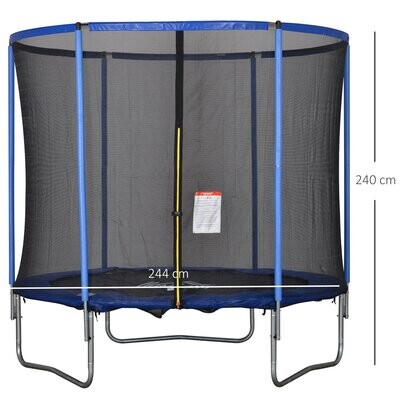 Trampolin mit Sicherheitsnetz Gartentrampolin Stahl Ø244 x 240H cm