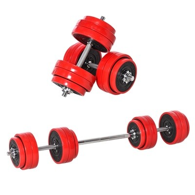 2-in1 Hantel-Set Metall Rot 21,5 cm x 21,5 cm x 3,8 cm