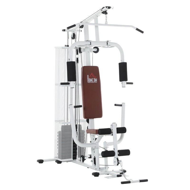 Gym Kraftstation Fitnessstation Multigym Fitnessgerät inkl. Gewichten Metall PU