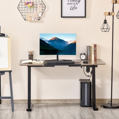 Elektrischer Schreibtisch Natur Schwarz 140 cm x 70 cm x 116 cm