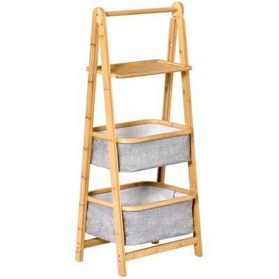 3-stufiges Standregal Bambusregal Natur