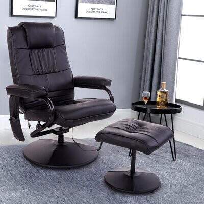 Massagesessel Relaxsessel Kunstleder Schwarz