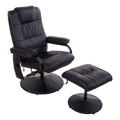 Massagesessel Relaxsessel Kunstleder Schwarz