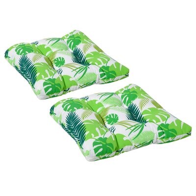 2er-Set Sitzkissen 50x45cm Stuhlkissen Sitzauflage Gartenstuhlkissen Grün
