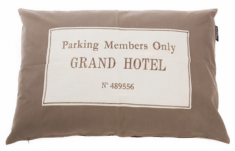 Outlet: Lex & Max Kissenbezug Hund Grand Hotel 70 x 100 cm Baumwolle taupe