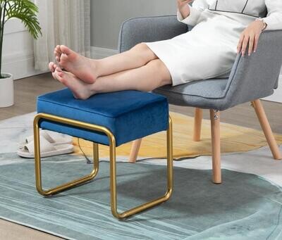 Fusshocker Fussbank Blau Gold