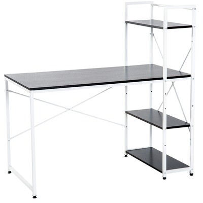 Schreibtisch Computertisch Bürotisch mit Regal sw