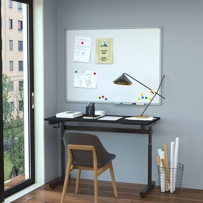 Vinsetto Schreibtisch mit Handkurbellift 120 cm x 60 cm x 117 cm schwarz