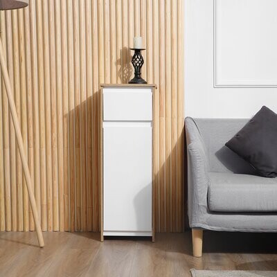 Badezimmerschrank 2-stufig Naturholz Weiss