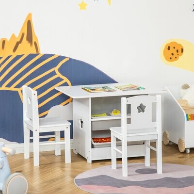 Kindersitzgruppe mit Tisch, 2 Stühlen und Aufbewahrungsboxen