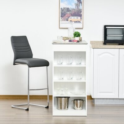 Bartisch Küchentisch mit Regal weiss
