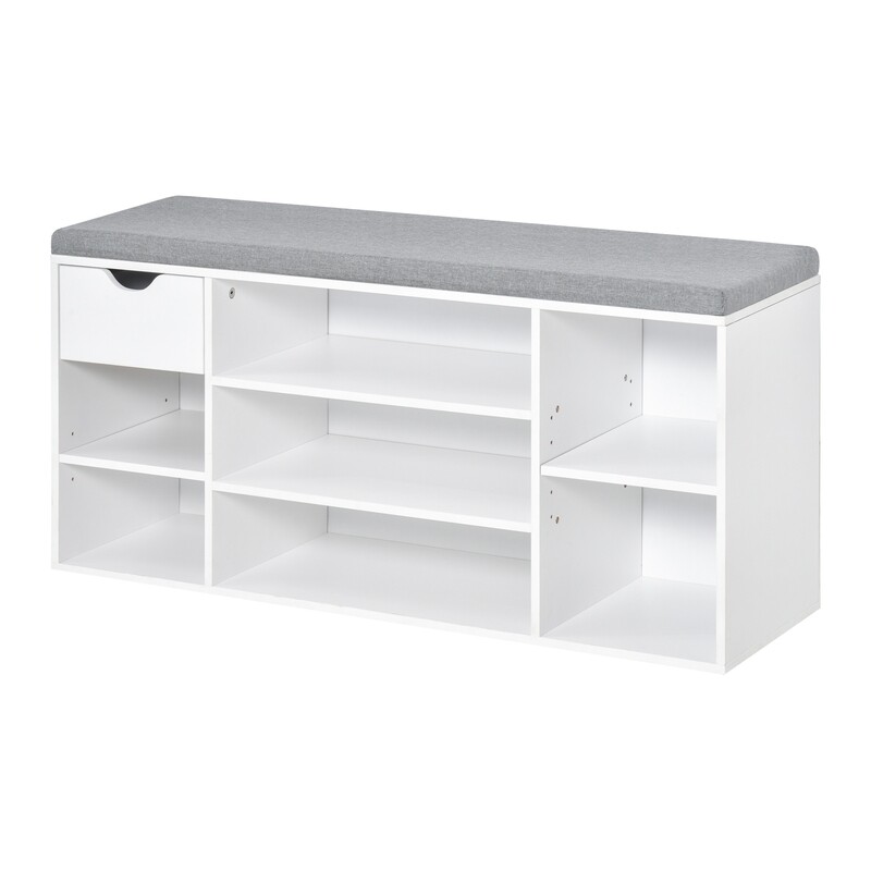 Schuhbank mit Sitzkissen Schuhschrank weiss