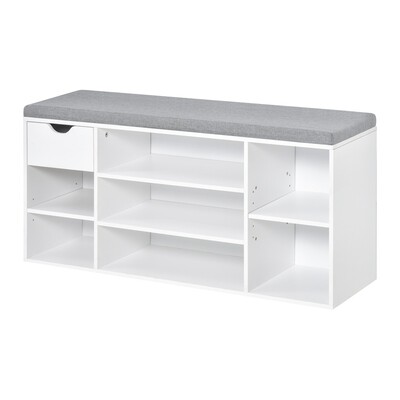 Schuhbank mit Sitzkissen Schuhschrank weiss