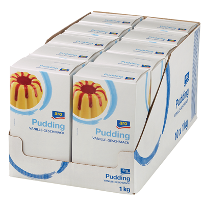 Grosspackung aro Puddingpulver Vanille - 10 x 1 kg Packungen = 10 kg