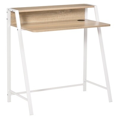 Schreibtisch mit Ablagefach weiss Eiche